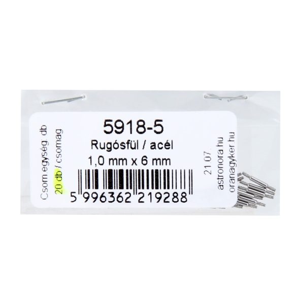 Rugósfül, acél, 6*1.0 mm
