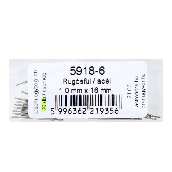 Rugósfül, acél, 16*1.0 mm