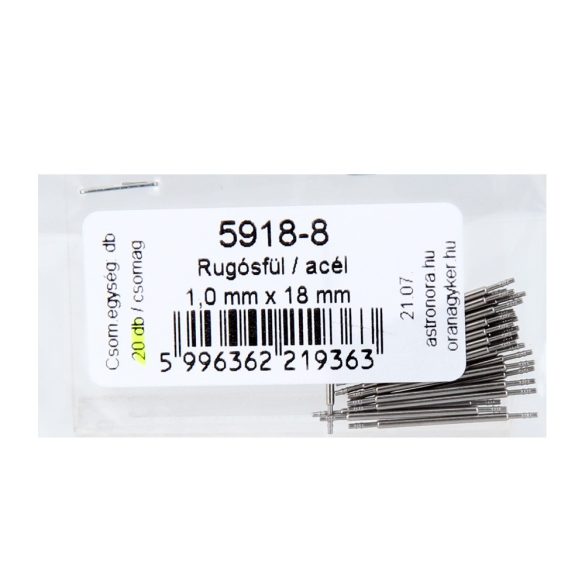 Rugósfül, acél, 18*1.0 mm