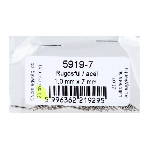 Rugósfül, acél, 7*1.0 mm
