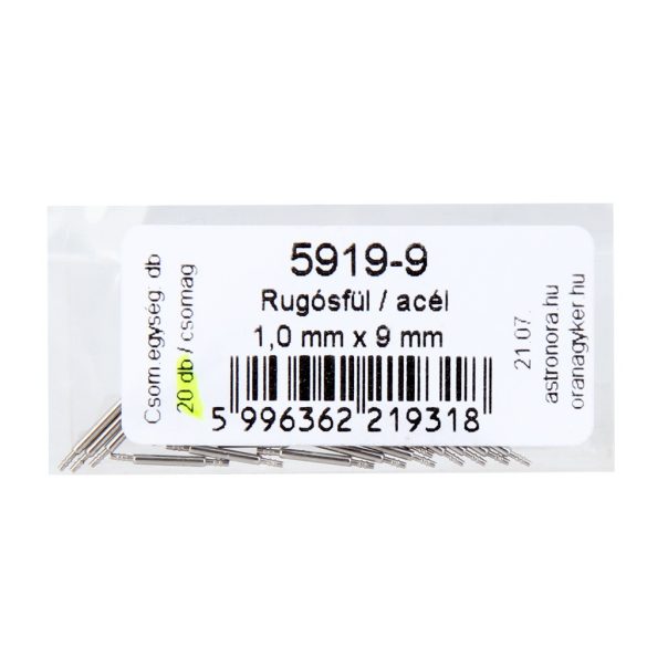 Rugósfül, acél, 9*1.0 mm