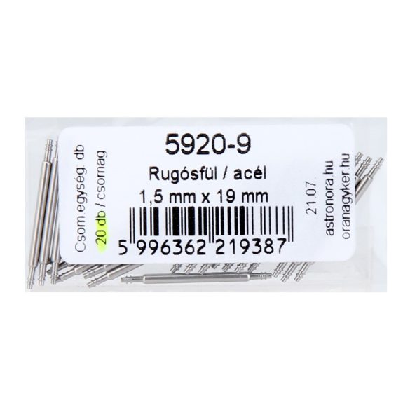 Rugósfül, acél, 19*1.5 mm