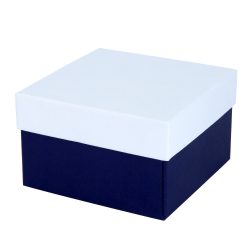   Logo nélküli karóra doboz ,kék/fehér papír borítású, párnás