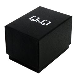   Q&Q karóra doboz, fekete színű papír külső, fekete színű belső, párnás