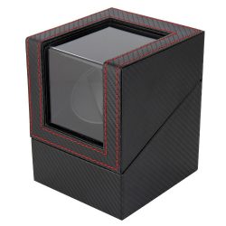   Óraforgató doboz, 1 db karórához, kívül fekete műbőr borítás, belül fekete textil 