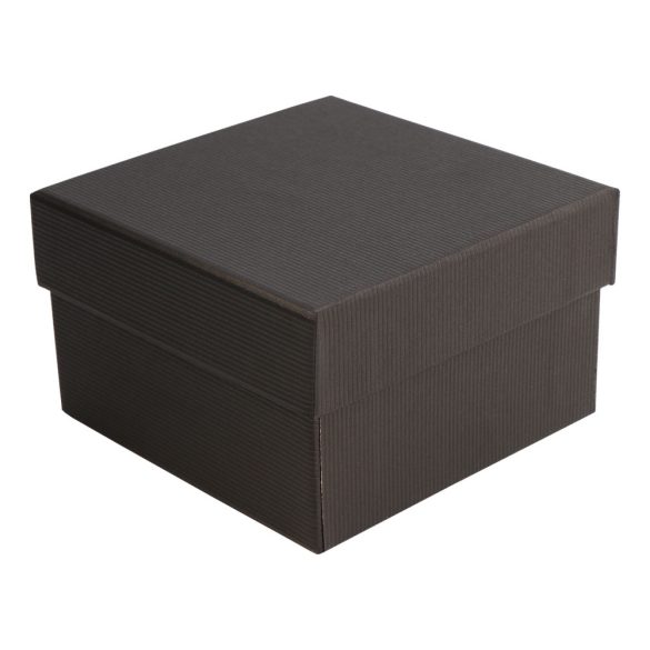 Logó nélküli karóra doboz, fekete papír borítású külső, belül fekete párnával