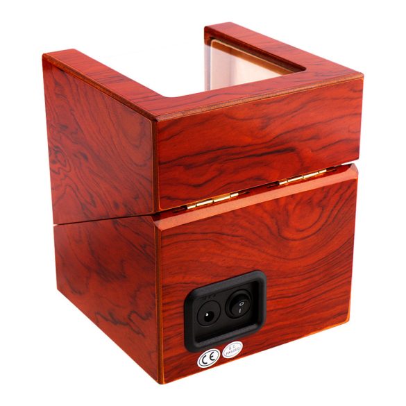 Óraforgató doboz, 1db órához, kívűl barna magasfényű felület, belül bézs textil