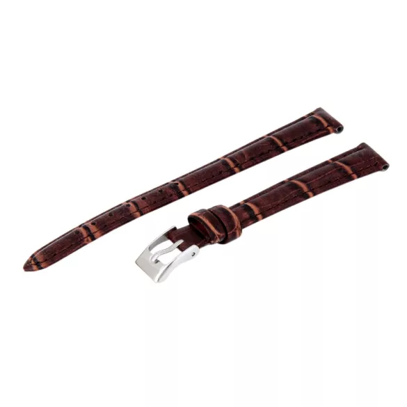 Karóra szíj, sötétbarna (krokodil mintás), 75+115 / 12 mm XL