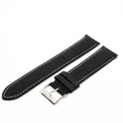 Karóra szíj, fekete ezüst 22 mm XXL Karóra szíj, fekete ezüst 22 mm XXL