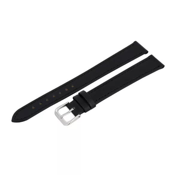 Karóra szíj, fekete színű szíj, mérete 85+125 mm / 16 mm XL