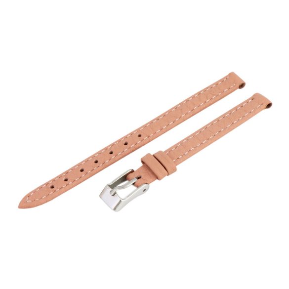Karóra bőrszíj, varrott és bélelt dizájn, mályva színű, mérete 65+105 mm / 8 mm