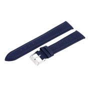   Karóra bőrszíj, varrott és bélelt dizájn, sötét kék színű, mérete 75+115 mm / 20 mm