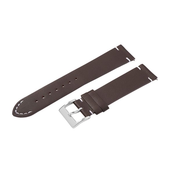 Karóra bőrszíj, barna színű, gyorskioldós, 80+125/18 mm