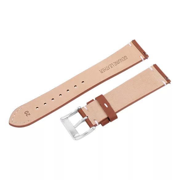 Karóra bőrszíj, világosbarna színű, gyorskioldós, 80+125/20 mm