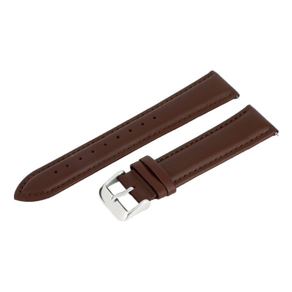Karóra szíj, barna színű, gyorskioldós, varrott, 80+125 mm / 22 mm