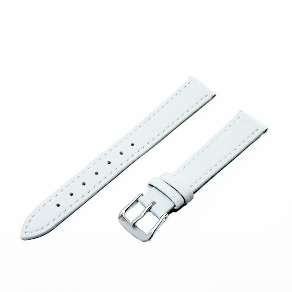Karóra szíj, műbőr, fehér színű, 65+105/14 mm