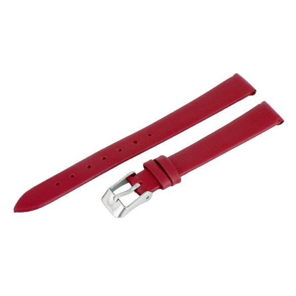 Karóra bőrszíj, piros színű, varrás nélküli, 65+105 mm / 12 mm
