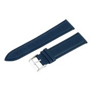 Karóra bőrszíj, kék színű, varrott, 75+115 mm / 22 mm