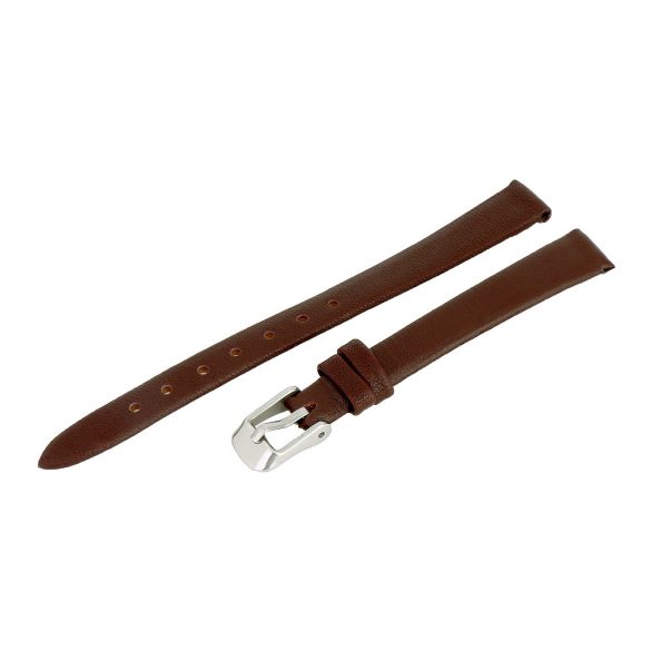 Karóra bőrszíj, barna színű, varrás nélküli, 65+105 mm / 10 mm