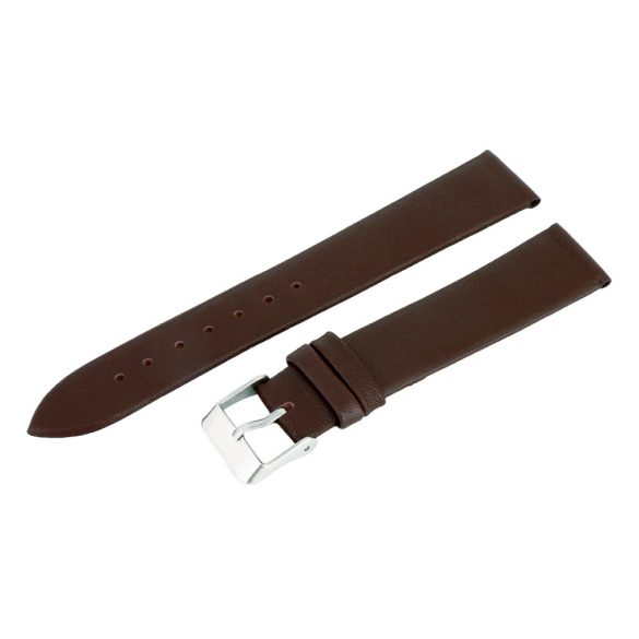 Karóra bőrszíj, barna színű, varrás nélküli, 75+115 mm / 18 mm
