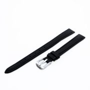 Karóra bőrszíj, fekete ezüst, 65+105 mm/10 mm Karóra bőrszíj, fekete ezüst, 65+105 mm/10 mm