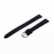 Karóra bőrszíj, fekete ezüst színű, 65+105 mm/12 mm Karóra bőrszíj, fekete ezüst színű, 65+105 mm/12 mm