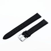 Karóra bőrszíj, fekete ezüst, 75+115 mm/16 mm Karóra bőrszíj, fekete ezüst, 75+115 mm/16 mm