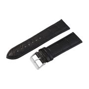 Karóra szíj, valódi bőr, fek.ezü.75+115mm/24mm Karóra szíj, valódi bőr, fek.ezü.75+115mm/24mm