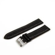 Karóra szíj, valódi bőr, fekete ezüst 75+115 mm/22 mm Karóra szíj, valódi bőr, fekete ezüst 75+115 mm/22 mm