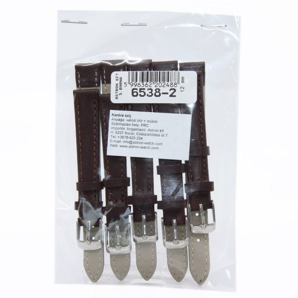 Karóra szíj, barna színű, 65+105 mm/12 mm