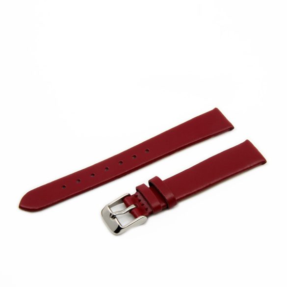 Karóra bőrszíj, varrás nélküli dizájn, bordó színű, 65+105 mm/14 mm