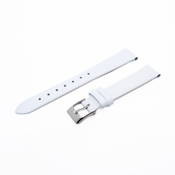 Karóra bőrszíj, varrás nélküli dizájn, fehér ezüst színű, 65+105 mm/14 mm