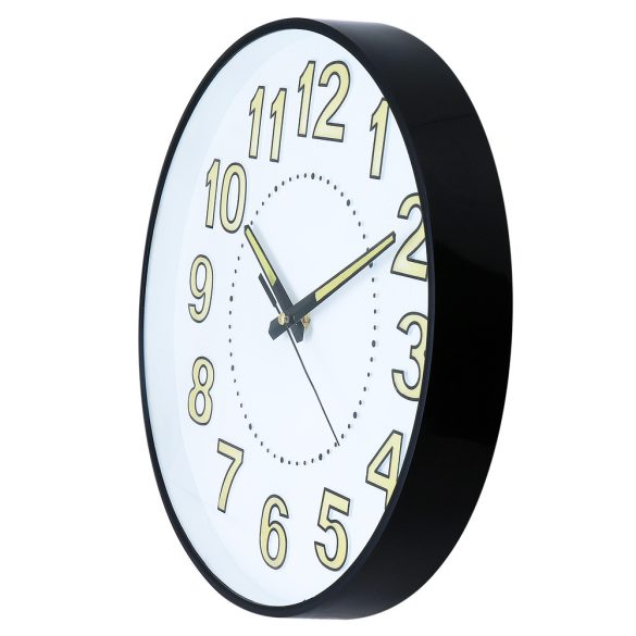 Falióra, quartz, fekete színű műanyag tok, fehér számlap, foszforeszkáló jelzések