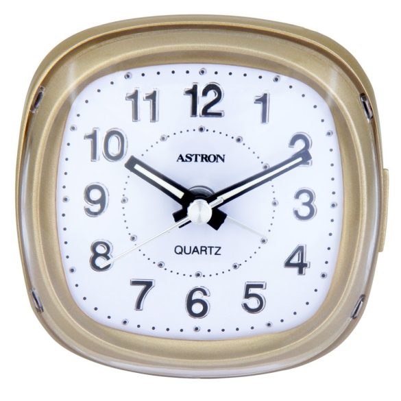 Astron ébresztőóra, quartz, pezsgő színű tok, kék LED-es számlap