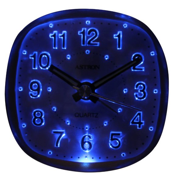 Astron ébresztőóra, quartz, pezsgő színű tok, kék LED-es számlap