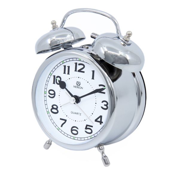 Merion fém ébresztőóra, quartz, ezüst színű, 3,5^
