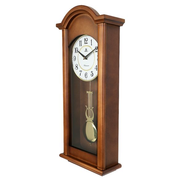 Merion ingás fa falióra, quartz, 1/1 ütős (4 pozíciós), westminster dallam, tölgy színű, fehér arab számos számlap