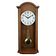   Merion ingás fa falióra, quartz, 1/1 ütős (4 pozíciós), westminster dallam, dió színű, fehér arab számos számlap