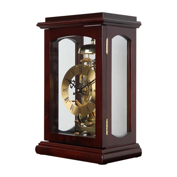 Astron ingás mechanikus fa asztali óra, dió színű