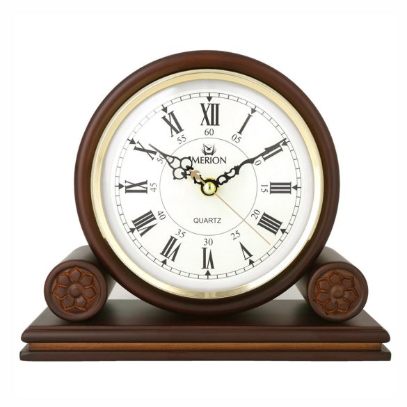 Merion fa kandallóóra, quartz, domború üveggel, dió színű tok