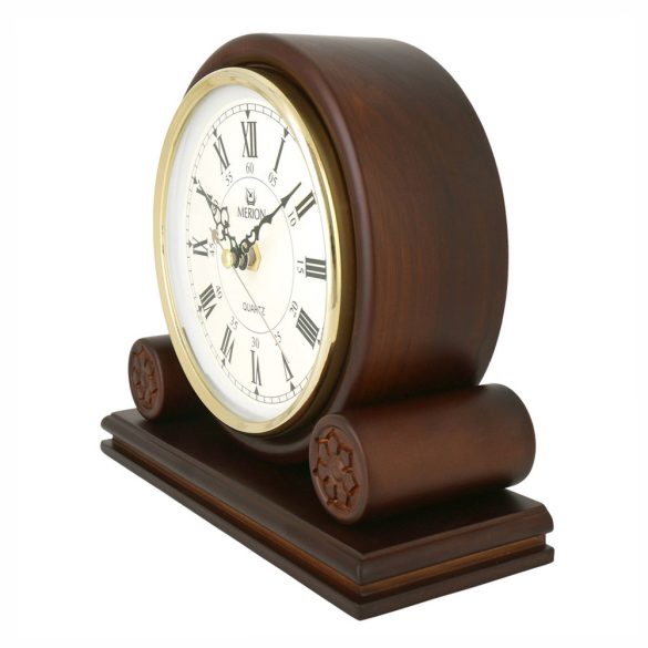 Merion fa kandallóóra, quartz, domború üveggel, dió színű tok