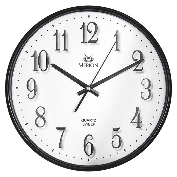 Merion falióra, quartz, fekete műanyag keret, fehér számlap, sweep