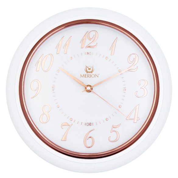 Merion falióra, quartz, fehér/rozé színű tok, fehér számlap, sweep