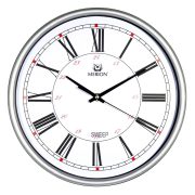   6720-0 Merion ceas de perete, argintiu-negru, quartz, silențios