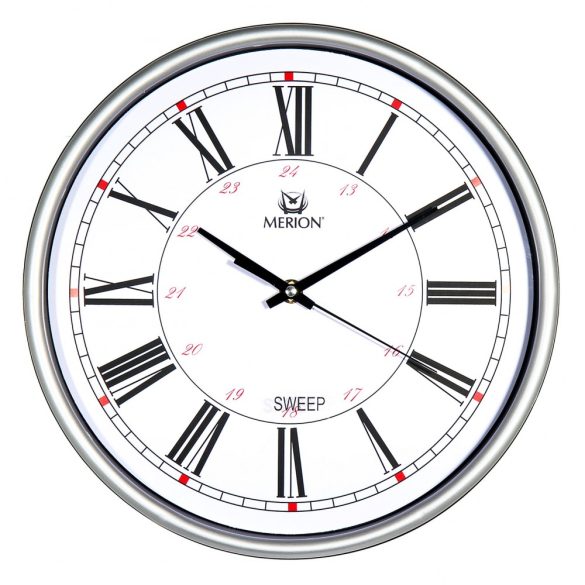 6720-0 Merion ceas de perete, argintiu-negru, quartz, silențios