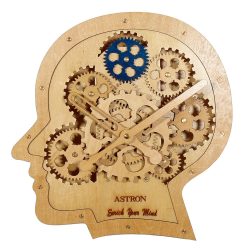   Astron 6724-0 ceas de perete din lemn, culoare naturala, stil scheleton