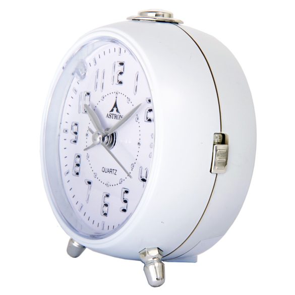 Ceas deșteptător Astron, culoare albă, lumină LED