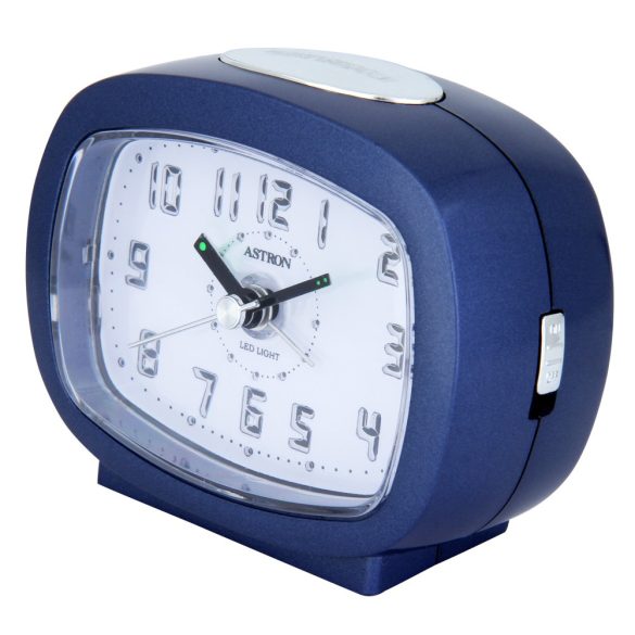 Astron 6763-2 ceas deșteptător, quartz, în culoare albastru cu lumină LED