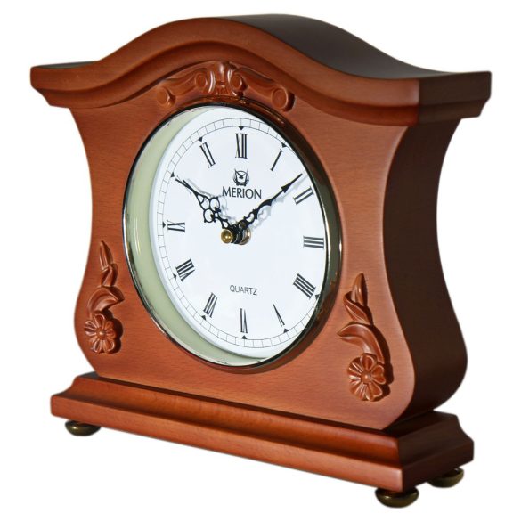 Pendulă de șemineu MERION din lemn, culoare stejar