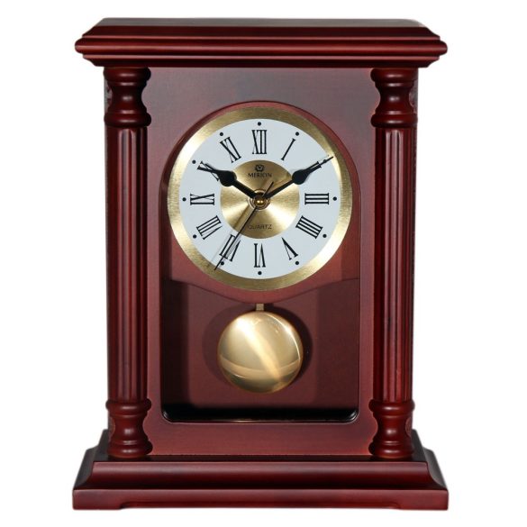 6782-1 Merion ceas de birou din lemn cu pendulă, quartz, mahon